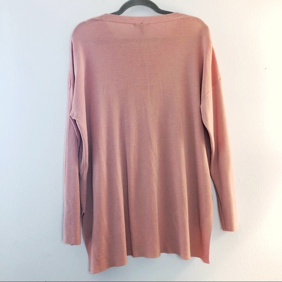 Eileen Fisher Sweater Blush Pink Rounded Neck High-Low Box Top Sz XL BNWT - Picture 8 of 10
